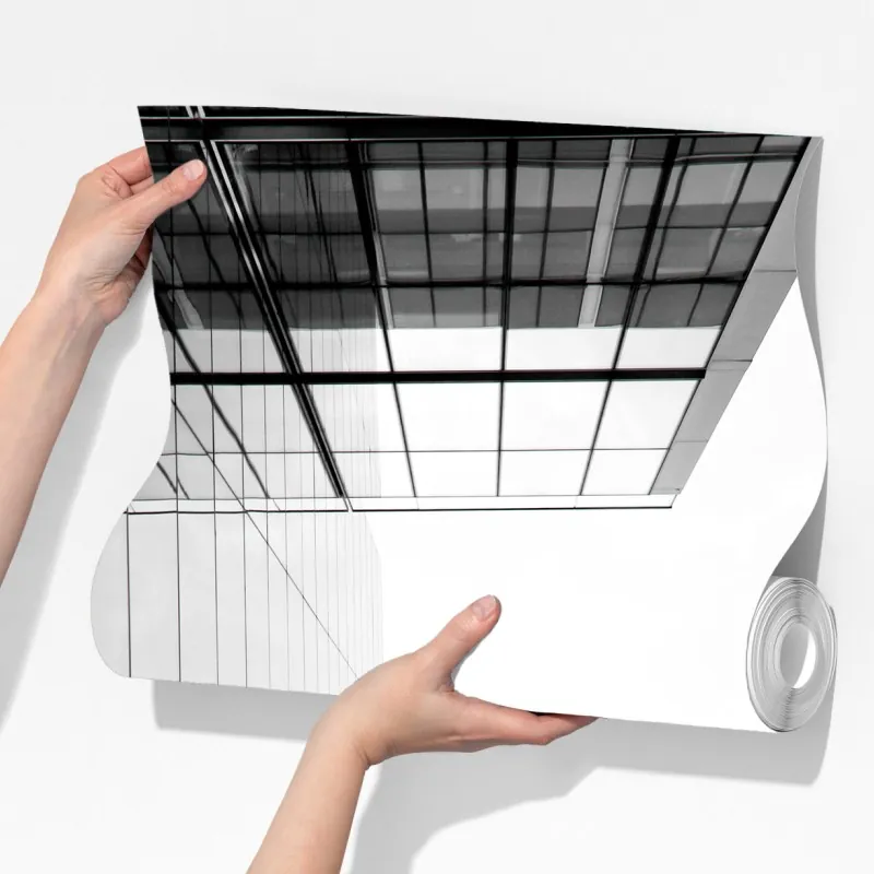 Fototapeta minimalistyczna perspektywa szklanego wieżowca – Wallissimo® Fototapeta minimalistyczna perspektywa szklanego wieżowca – Wallissimo®