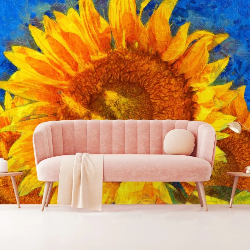 Fototapeta żywe słoneczniki w stylu Van Gogha