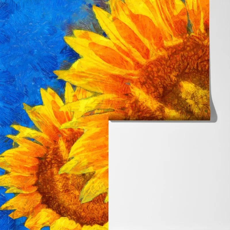 Fototapeta żywe słoneczniki w stylu Van Gogha – Wallissimo® Fototapeta żywe słoneczniki w stylu Van Gogha – Wallissimo®