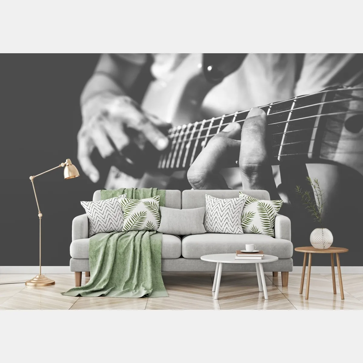 Fototapeta monochromatyczne zbliżenie gitary – Wallissimo® Fototapeta monochromatyczne zbliżenie gitary – Wallissimo®