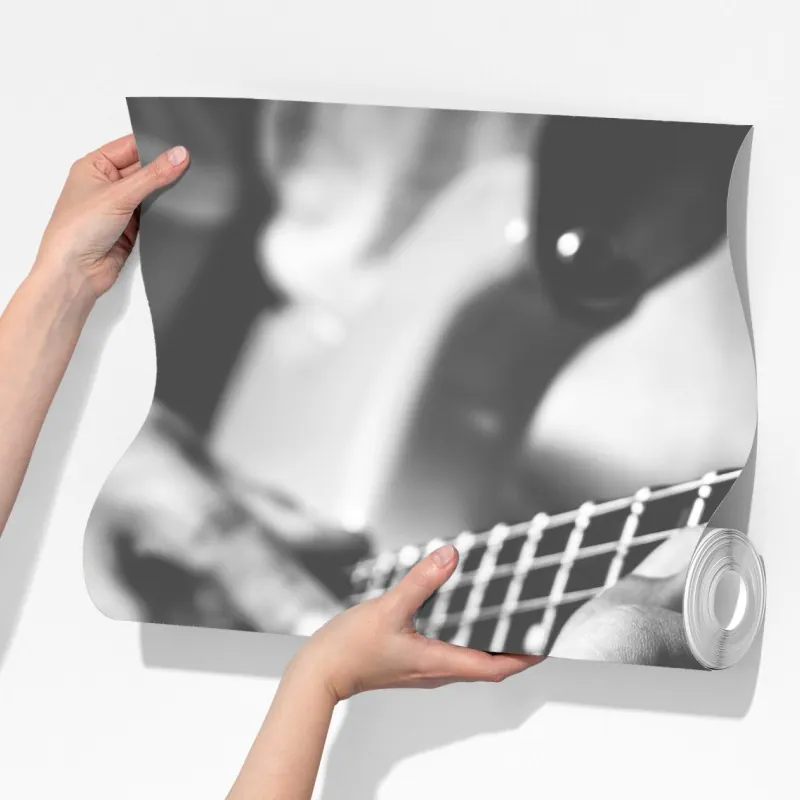 Fototapeta monochromatyczne zbliżenie gitary – Wallissimo® Fototapeta monochromatyczne zbliżenie gitary – Wallissimo®