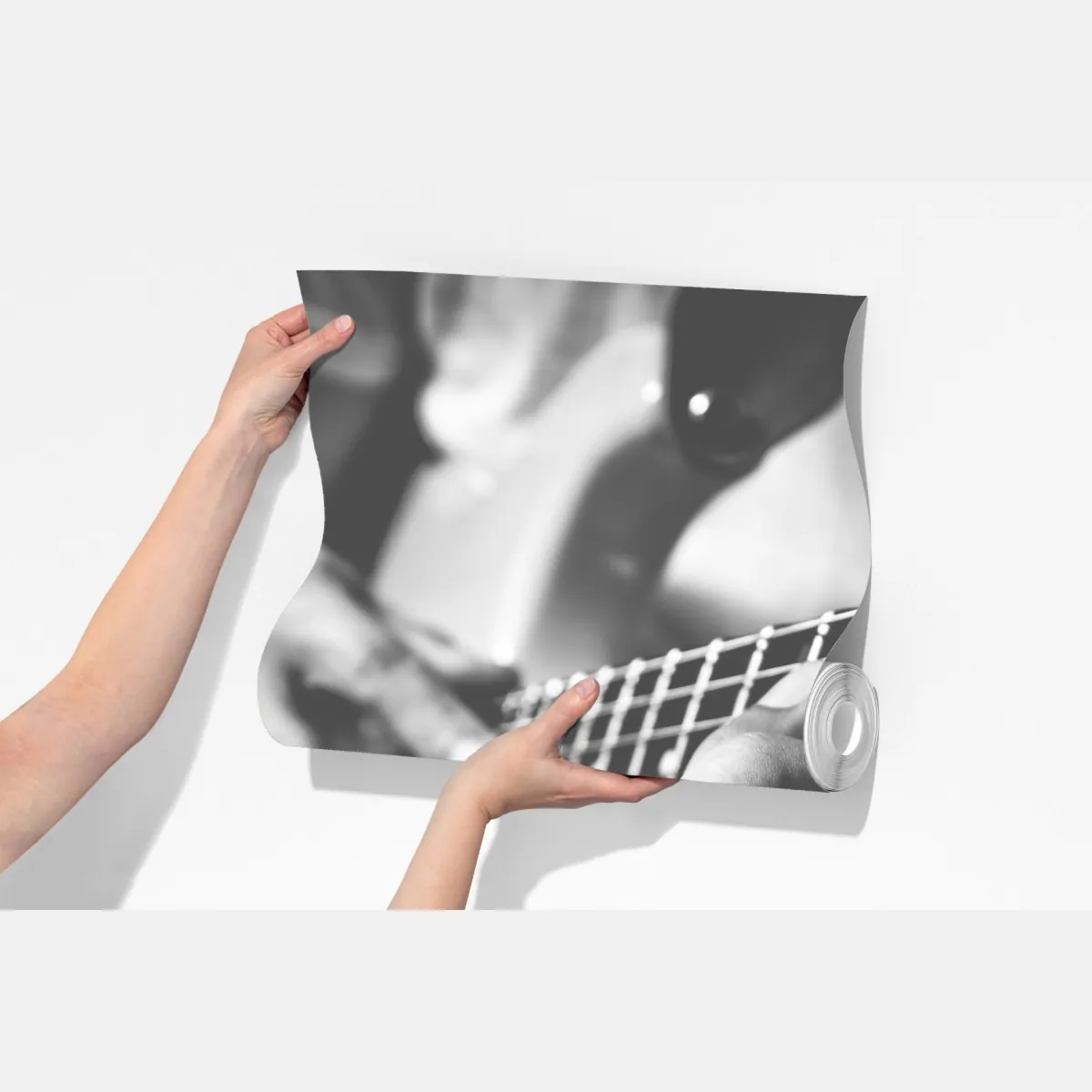 Fototapeta monochromatyczne zbliżenie gitary – Wallissimo® Fototapeta monochromatyczne zbliżenie gitary – Wallissimo®