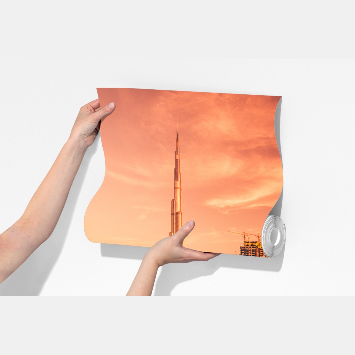 Fototapeta panorama Dubaju o zachodzie słońca – Wallissimo® Fototapeta panorama Dubaju o zachodzie słońca – Wallissimo®