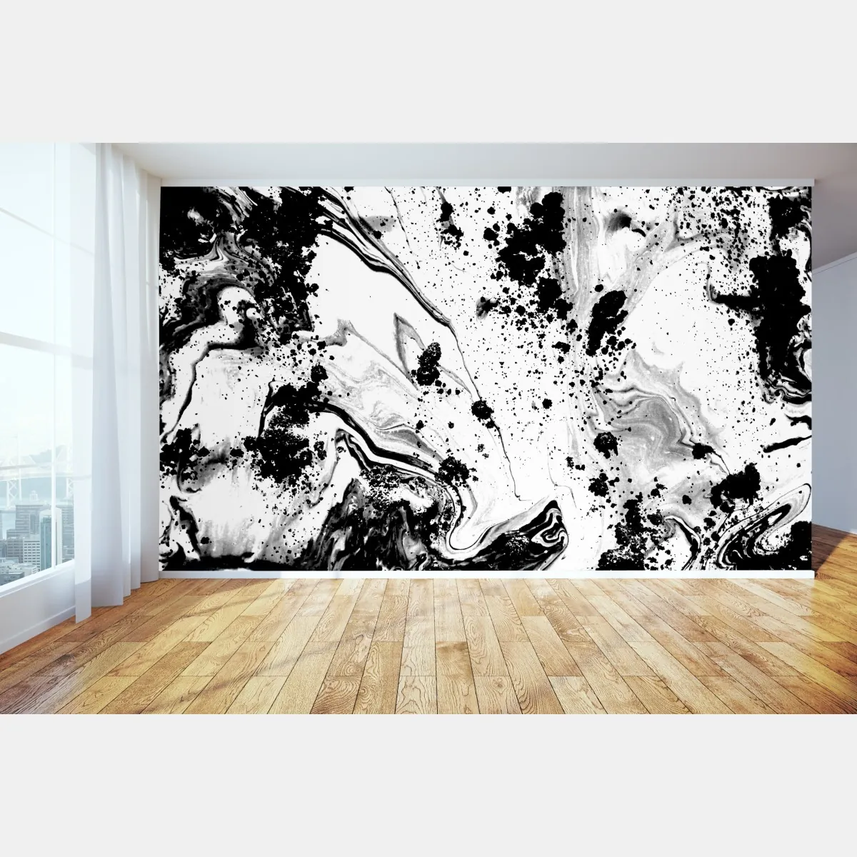 Fototapeta monochromatyczny marmur atramentowy abstrakcja – Wallissimo® Fototapeta monochromatyczny marmur atramentowy abstrakcja – Wallissimo®