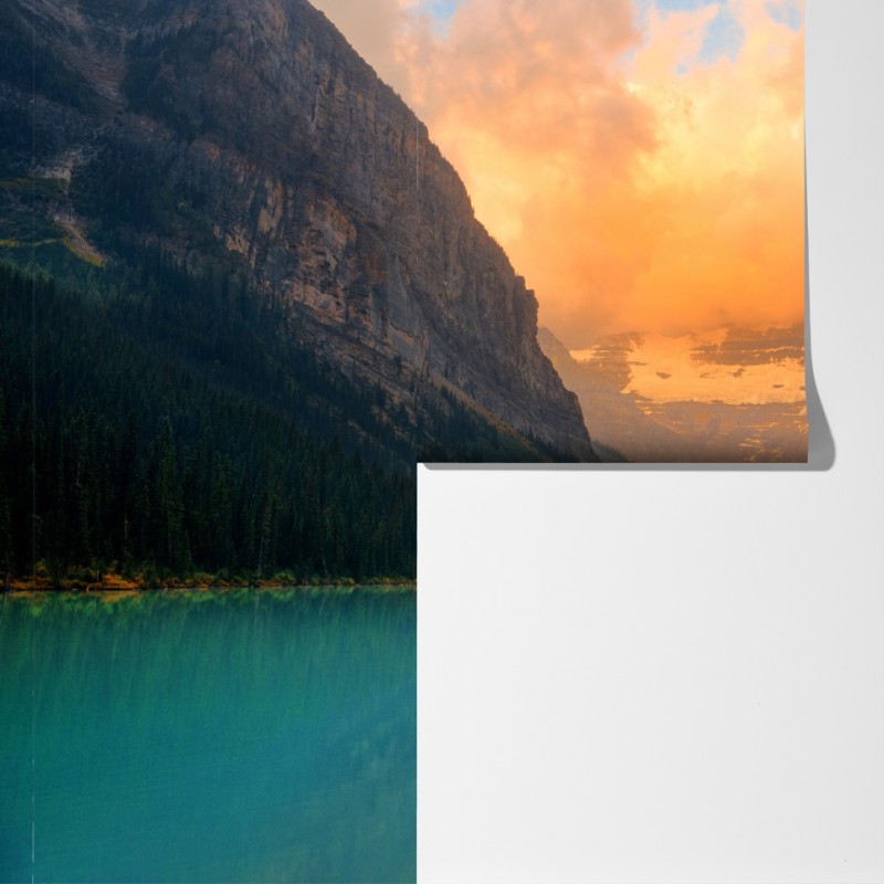 Fototapeta wschód słońca nad Lake Louise, Banff – Wallissimo® Fototapeta wschód słońca nad Lake Louise, Banff – Wallissimo®