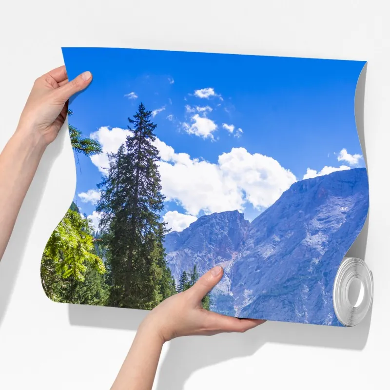 Fototapeta Pragser Wildsee turkusowe górskie jezioro – Wallissimo® Fototapeta Pragser Wildsee turkusowe górskie jezioro – Wallissimo®