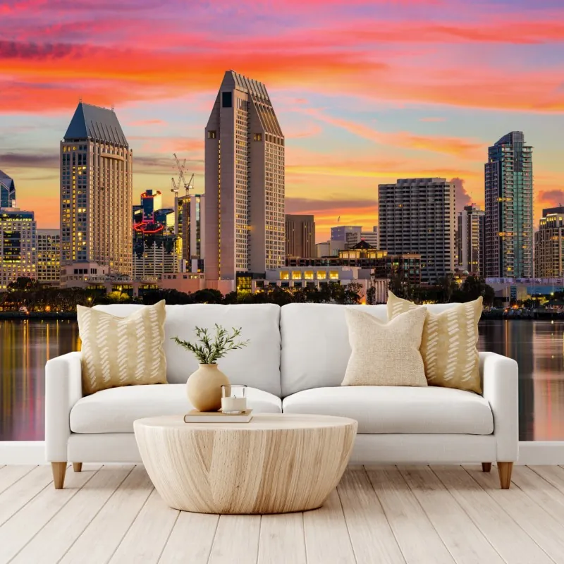 Fototapeta San Diego panorama miasta o zachodzie słońca