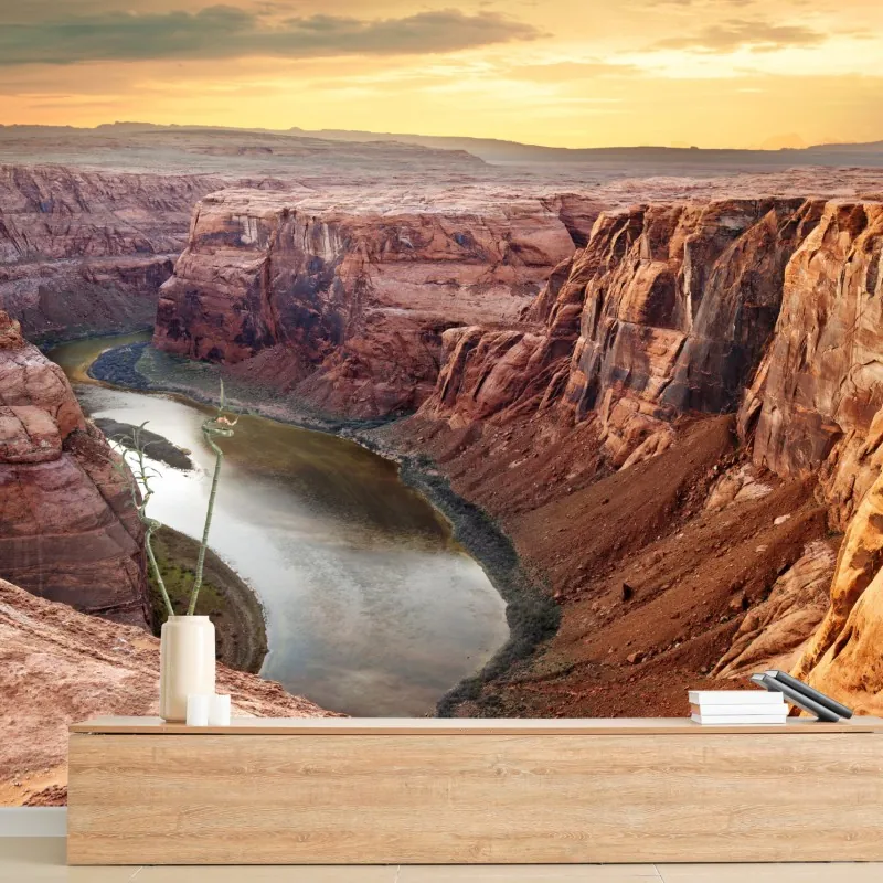 Fototapeta słoneczny kanion w Horseshoe Bend, rzeka Kolorado