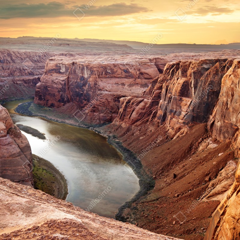 Fototapeta słoneczny kanion w Horseshoe Bend, rzeka Kolorado – Wallissimo® Fototapeta słoneczny kanion w Horseshoe Bend, rzeka Kolorado – Wallissimo®