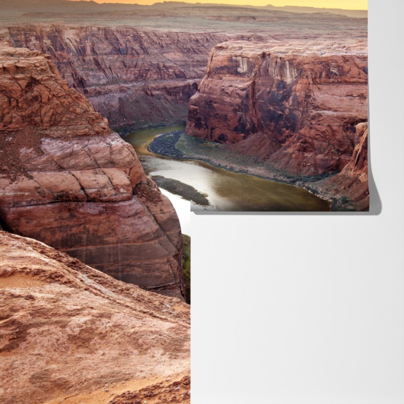 Fototapeta słoneczny kanion w Horseshoe Bend, rzeka Kolorado – Wallissimo® Fototapeta słoneczny kanion w Horseshoe Bend, rzeka Kolorado – Wallissimo®