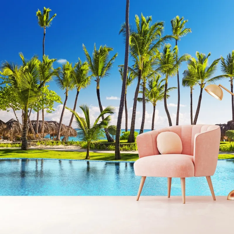 Fototapeta tropikalny zakątek na plaży w Punta Cana – Wallissimo® Fototapeta tropikalny zakątek na plaży w Punta Cana – Wallissimo®