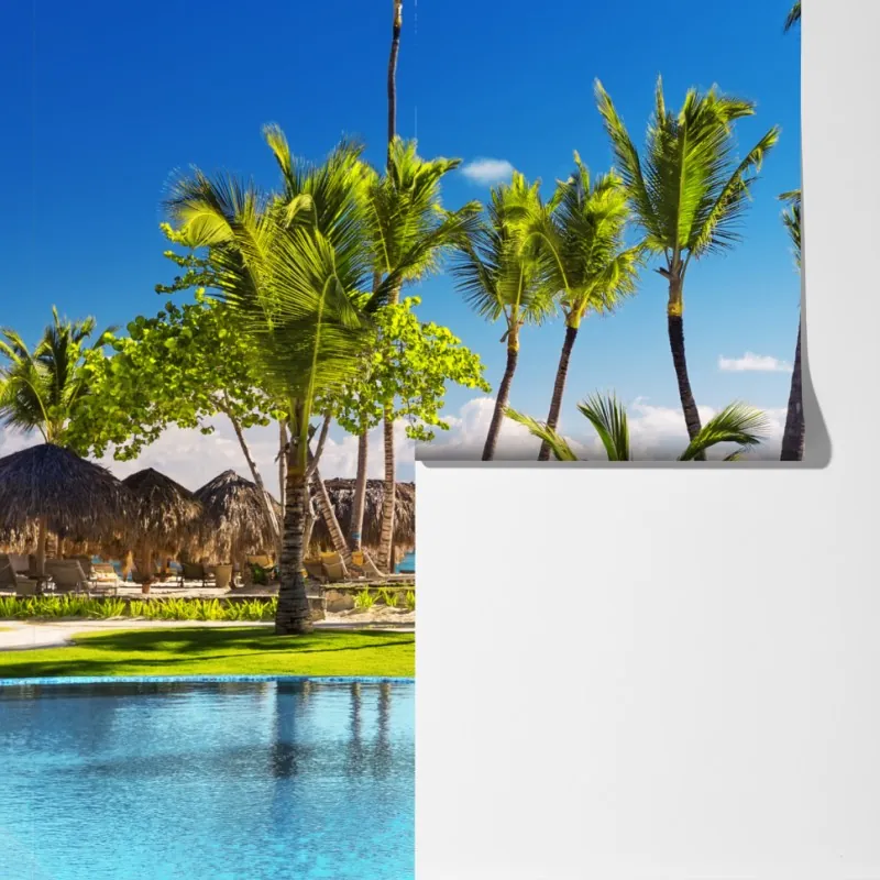 Fototapeta tropikalny zakątek na plaży w Punta Cana – Wallissimo® Fototapeta tropikalny zakątek na plaży w Punta Cana – Wallissimo®