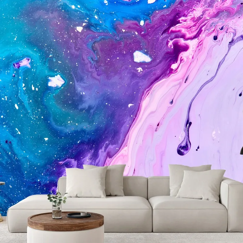Fototapeta żywa niebiesko-fioletowa abstrakcja akrylowa