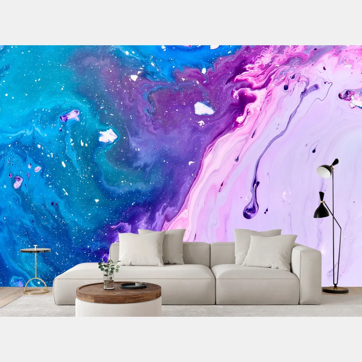 Fototapeta żywa niebiesko-fioletowa abstrakcja akrylowa – Wallissimo® Fototapeta żywa niebiesko-fioletowa abstrakcja akrylowa – Wallissimo®