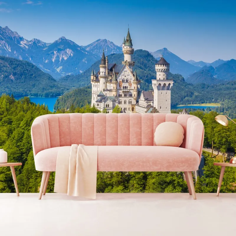 Fototapeta zamek Neuschwanstein w alpejskim krajobrazie