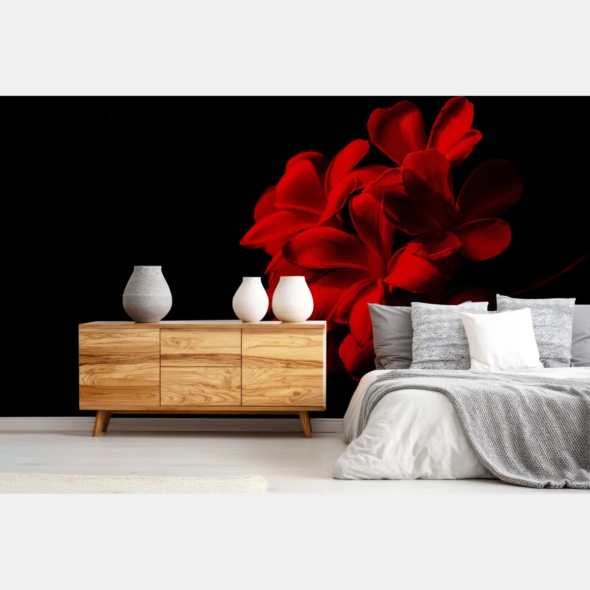 Fototapeta czerwona plumeria na czarnym tle – Wallissimo® Fototapeta czerwona plumeria na czarnym tle – Wallissimo®