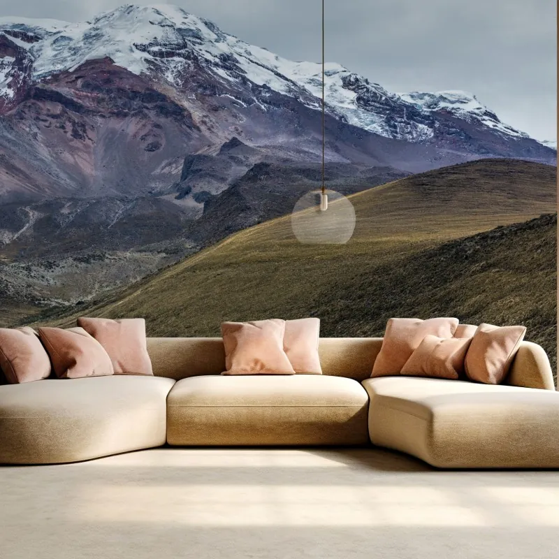 Fototapeta majestatyczna zaśnieżona dolina górska – Wallissimo® Fototapeta majestatyczna zaśnieżona dolina górska – Wallissimo®