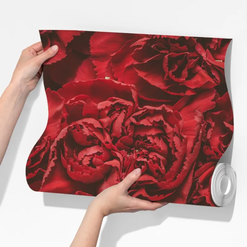 Fototapeta retro czerwone goździki wzór kwiatowy – Wallissimo® Fototapeta retro czerwone goździki wzór kwiatowy – Wallissimo®