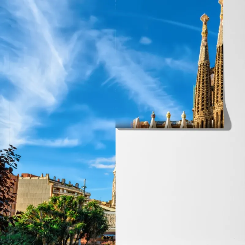 Fototapeta Sagrada Familia w Barcelonie – Wallissimo® Fototapeta Sagrada Familia w Barcelonie – Wallissimo®