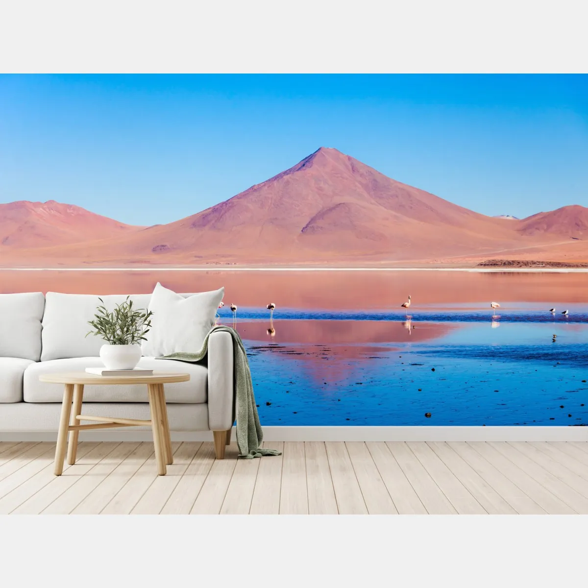 Fototapeta flamingi nad Laguna Colorada, Boliwia – Wallissimo® Fototapeta flamingi nad Laguna Colorada, Boliwia – Wallissimo®