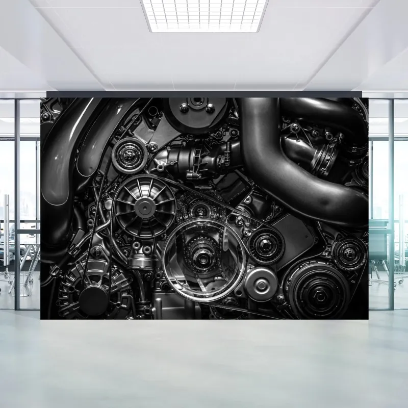 Fototapeta precyzyjne zbliżenie mechaniki silnika