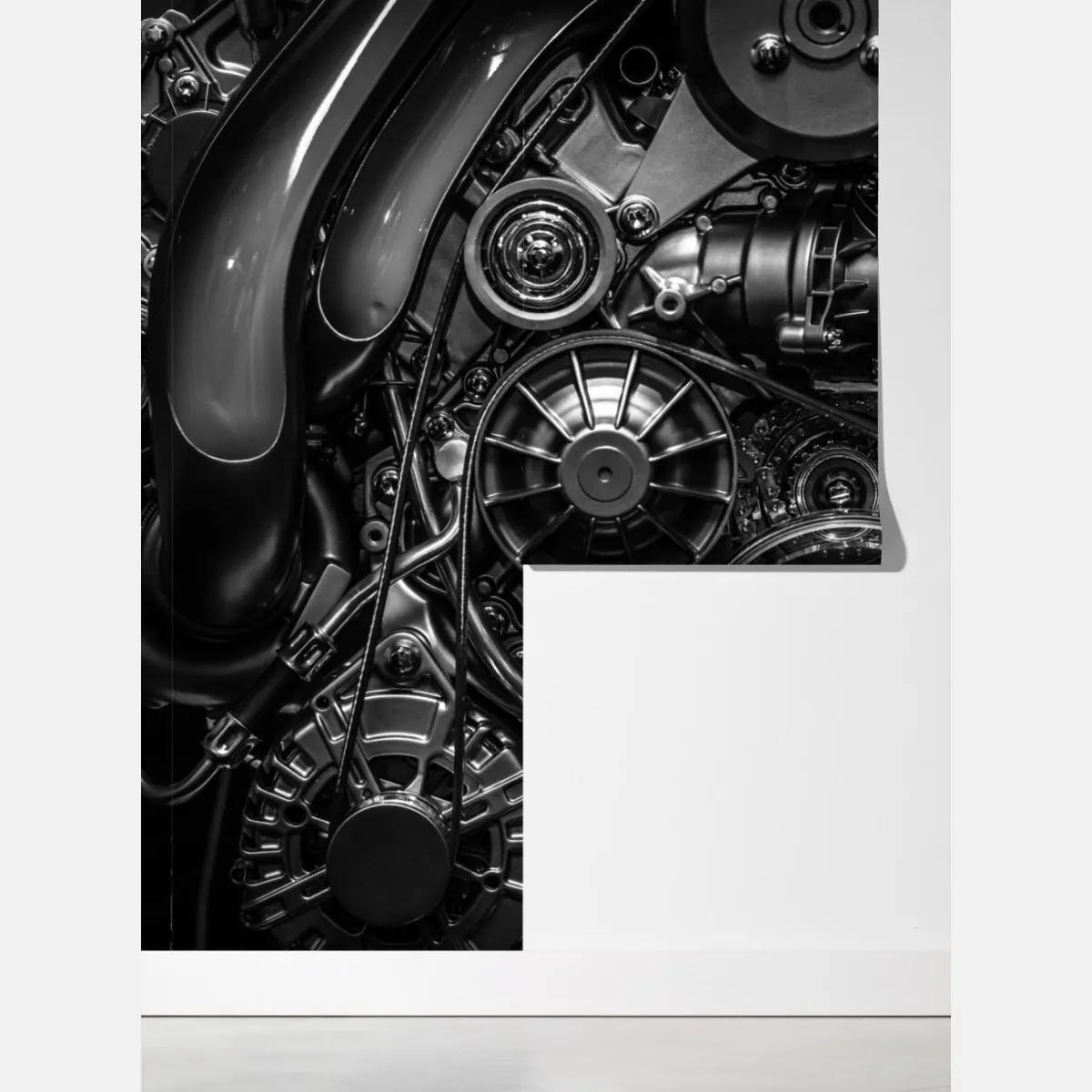 Fototapeta precyzyjne zbliżenie mechaniki silnika – Wallissimo® Fototapeta precyzyjne zbliżenie mechaniki silnika – Wallissimo®