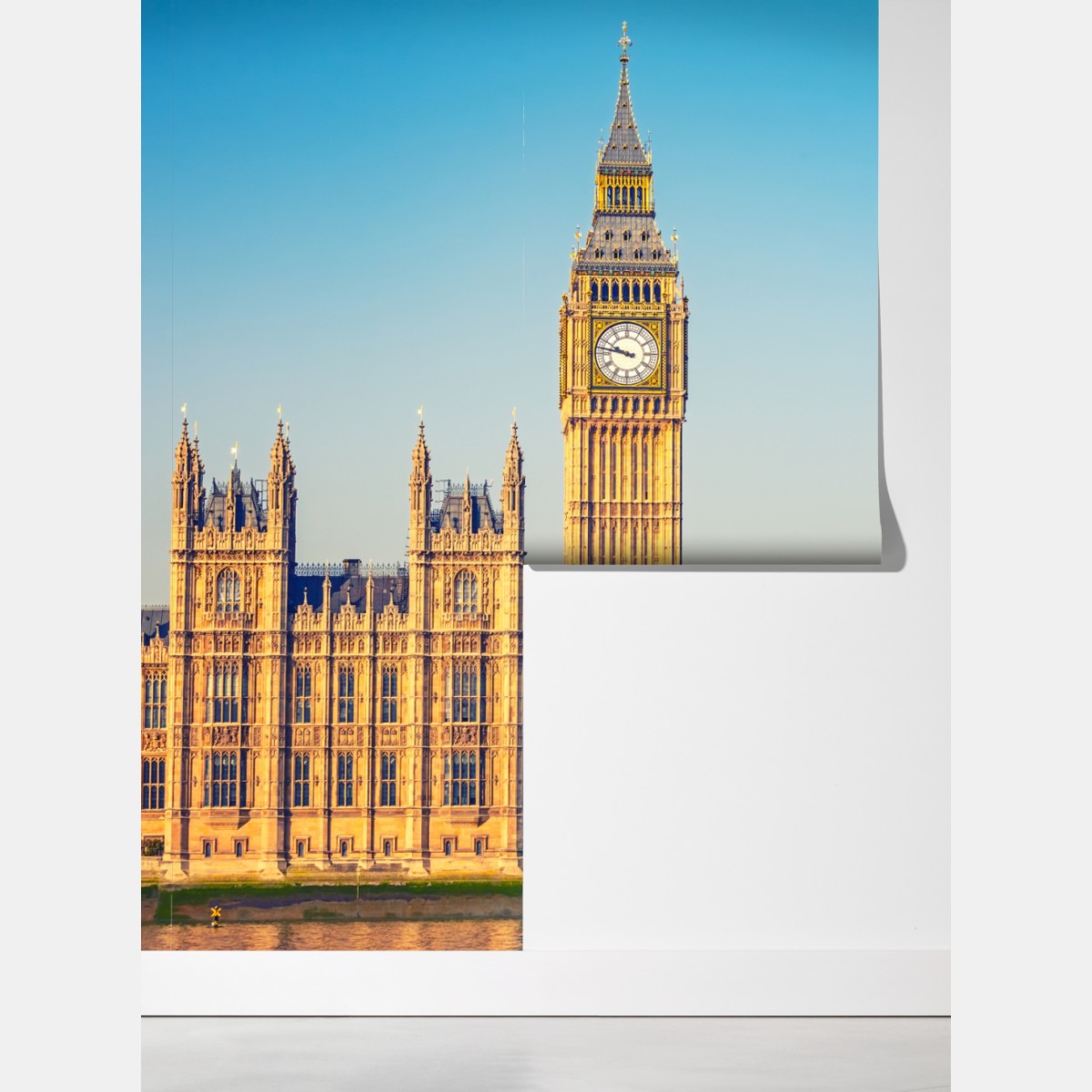 Fototapeta Londyn z Big Benem i mostem Westminster – Wallissimo® Fototapeta Londyn z Big Benem i mostem Westminster – Wallissimo®