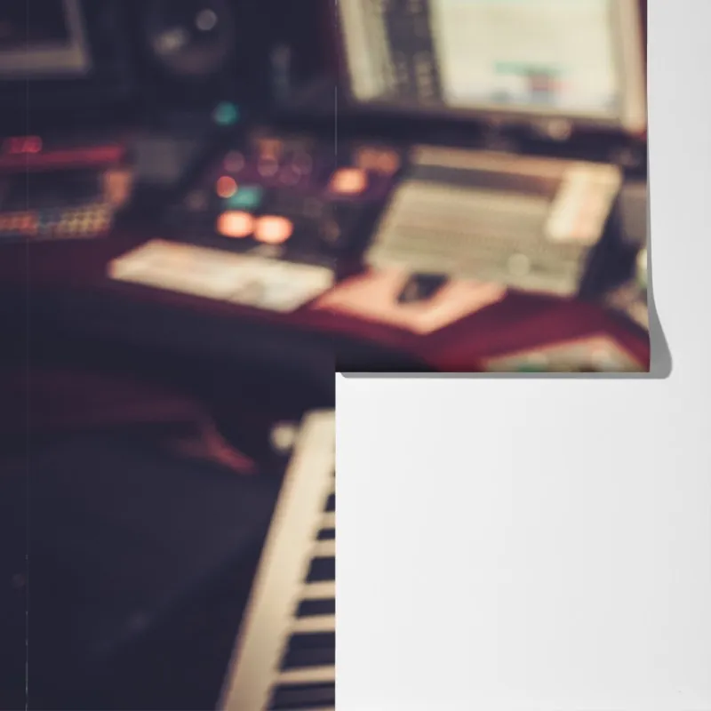 Fototapeta vintageowe studio nagraniowe przy konsoli mikserskiej – Wallissimo® Fototapeta vintageowe studio nagraniowe przy konsoli mikserskiej – Wallissimo®