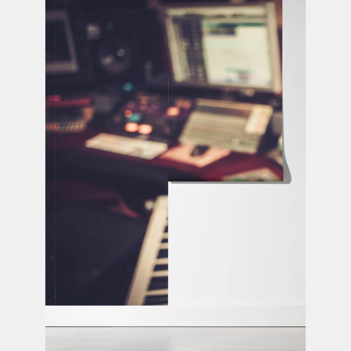 Fototapeta vintageowe studio nagraniowe przy konsoli mikserskiej – Wallissimo® Fototapeta vintageowe studio nagraniowe przy konsoli mikserskiej – Wallissimo®