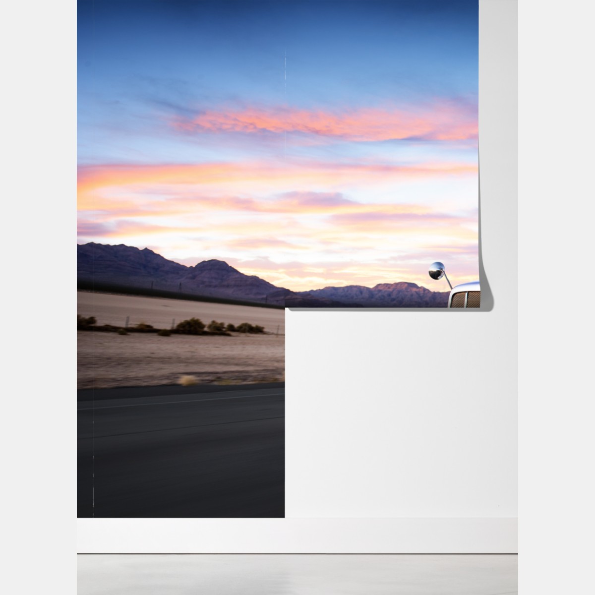 Fototapeta ciężarówka w ruchu o zachodzie słońca – Wallissimo® Fototapeta ciężarówka w ruchu o zachodzie słońca – Wallissimo®