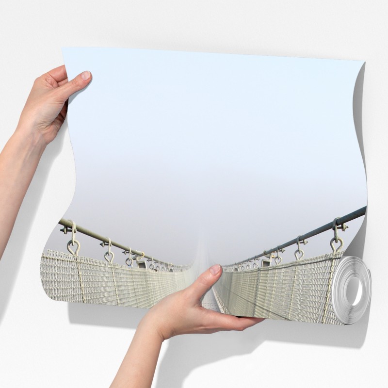 Fototapeta mglisty most wiszący prowadzący w mgłę – Wallissimo® Fototapeta mglisty most wiszący prowadzący w mgłę – Wallissimo®