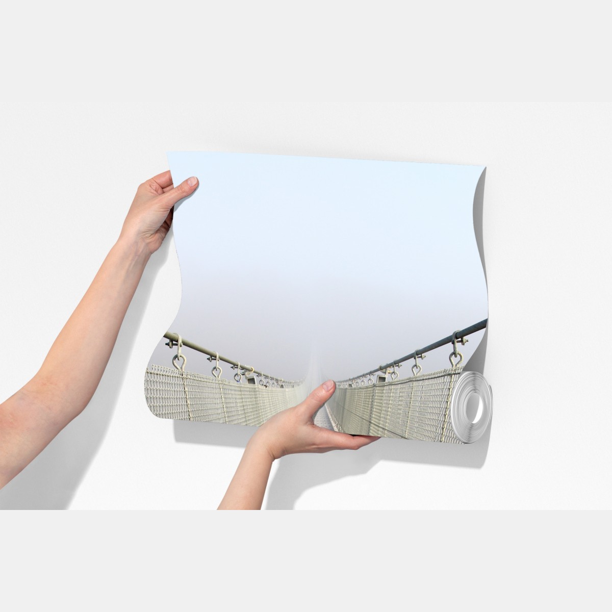 Fototapeta mglisty most wiszący prowadzący w mgłę – Wallissimo® Fototapeta mglisty most wiszący prowadzący w mgłę – Wallissimo®