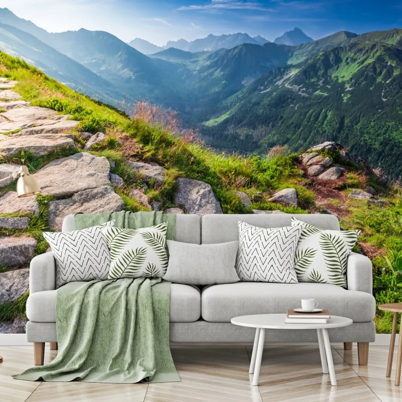 Fototapeta wschód słońca nad szlakiem w Tatrach – Wallissimo® Fototapeta wschód słońca nad szlakiem w Tatrach – Wallissimo®