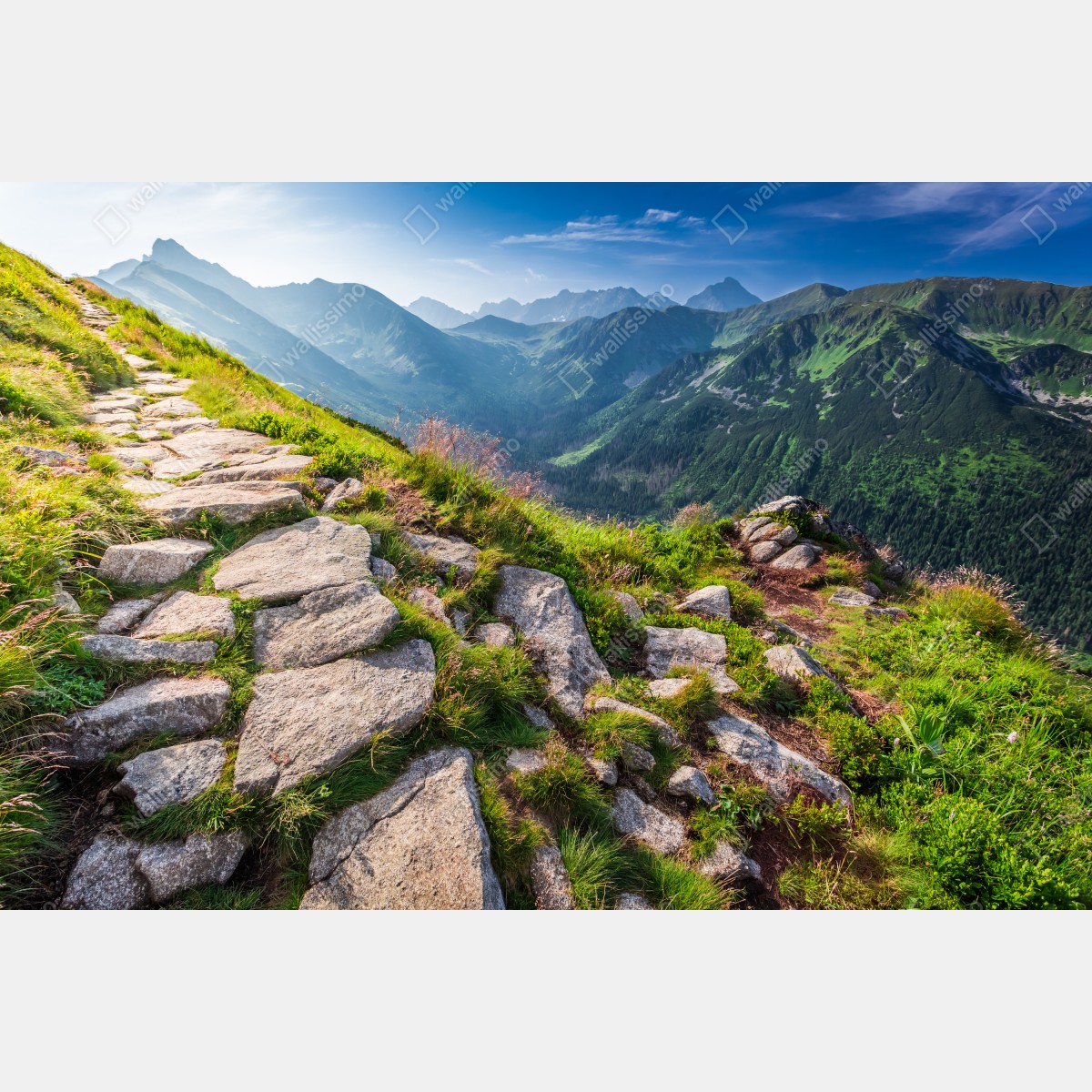 Fototapeta wschód słońca nad szlakiem w Tatrach – Wallissimo® Fototapeta wschód słońca nad szlakiem w Tatrach – Wallissimo®