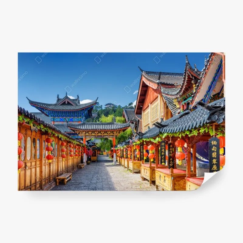 Fototapeta Lijiang stara ulica z lampionami