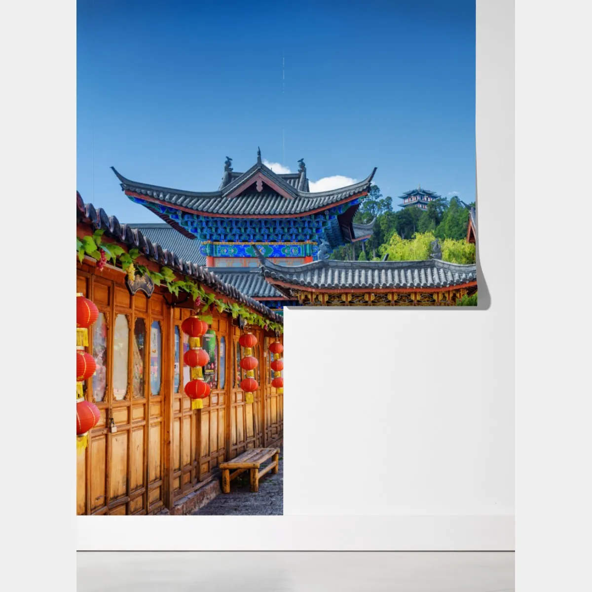 Fototapeta Lijiang stara ulica z lampionami – Wallissimo® Fototapeta Lijiang stara ulica z lampionami – Wallissimo®