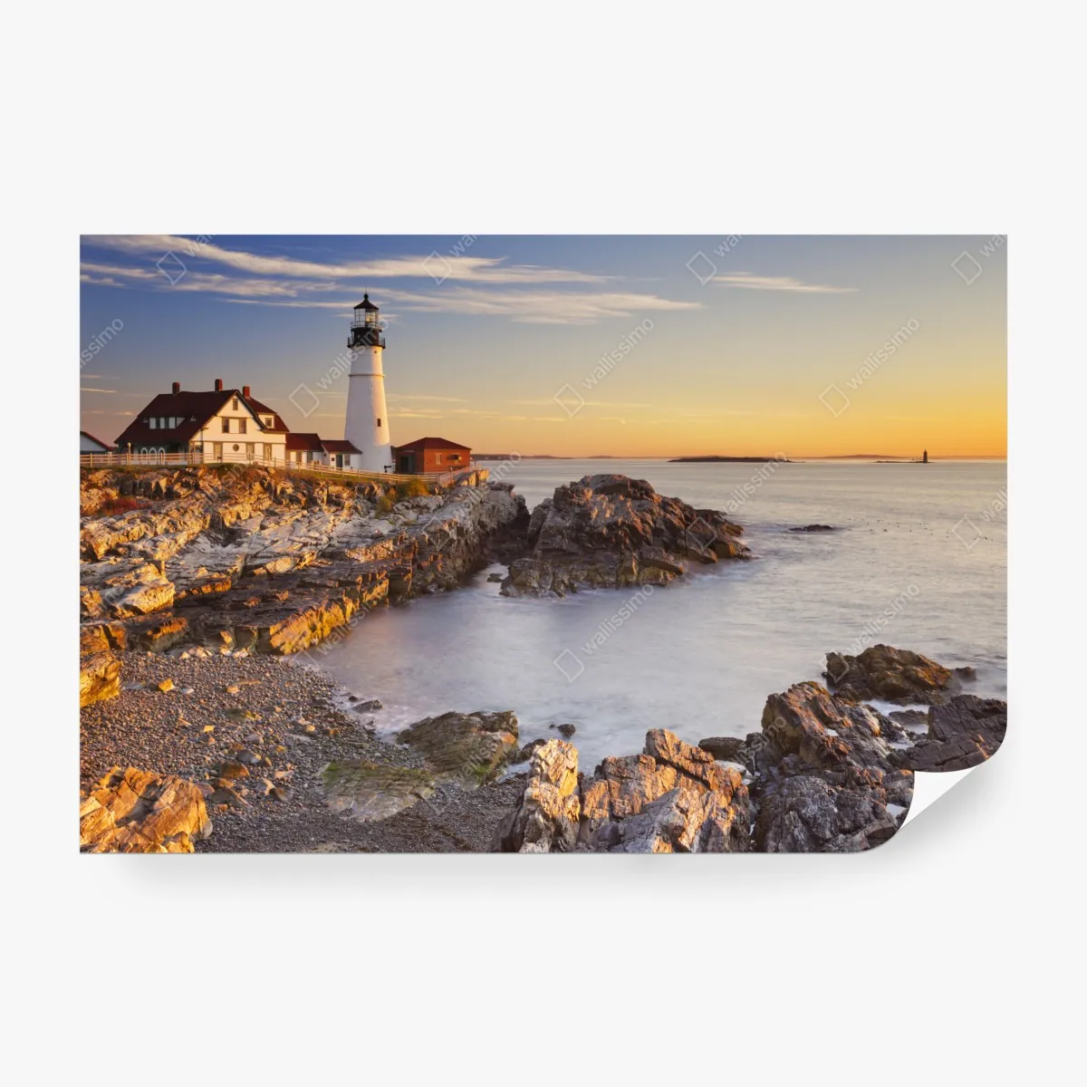 Fototapeta Portland Head latarnia morska o wschodzie słońca – Wallissimo® Fototapeta Portland Head latarnia morska o wschodzie słońca – Wallissimo®