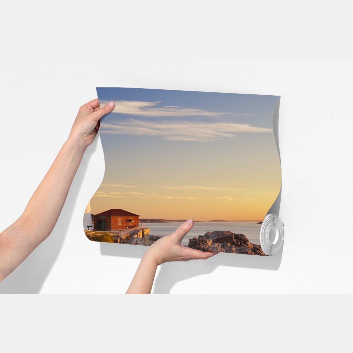 Fototapeta Portland Head latarnia morska o wschodzie słońca – Wallissimo® Fototapeta Portland Head latarnia morska o wschodzie słońca – Wallissimo®