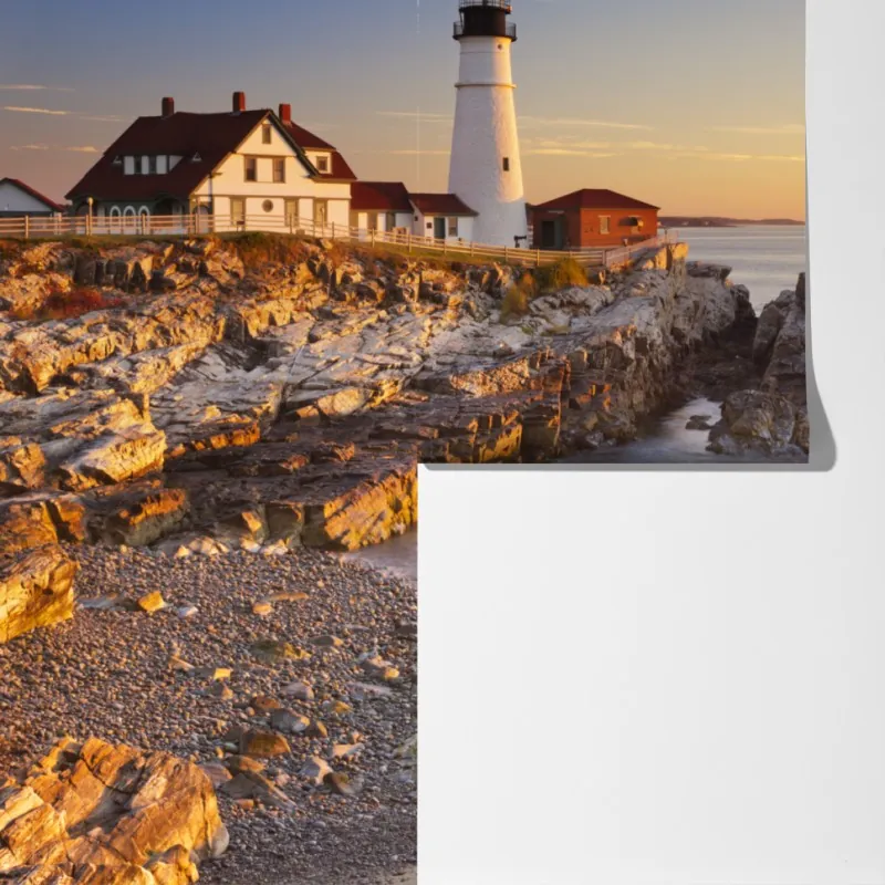 Fototapeta Portland Head latarnia morska o wschodzie słońca – Wallissimo® Fototapeta Portland Head latarnia morska o wschodzie słońca – Wallissimo®