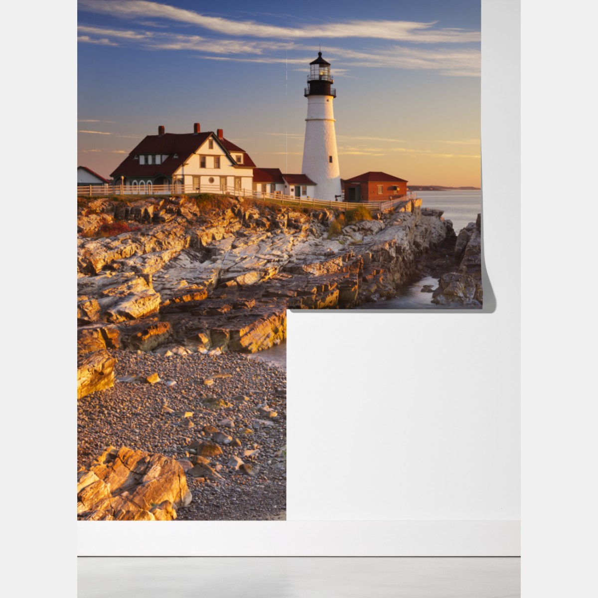 Fototapeta Portland Head latarnia morska o wschodzie słońca – Wallissimo® Fototapeta Portland Head latarnia morska o wschodzie słońca – Wallissimo®