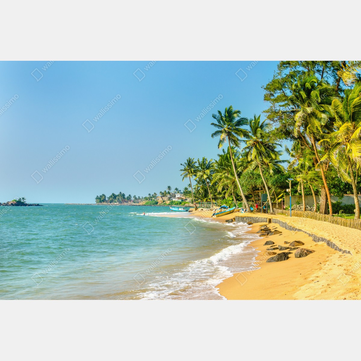 Fototapeta tropikalna plaża z palmami – Wallissimo® Fototapeta tropikalna plaża z palmami – Wallissimo®