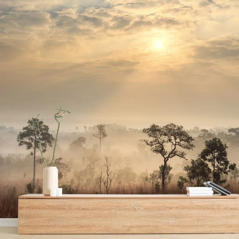 Fototapeta Tajlandia sawanna o wschodzie słońca – Wallissimo® Fototapeta Tajlandia sawanna o wschodzie słońca – Wallissimo®