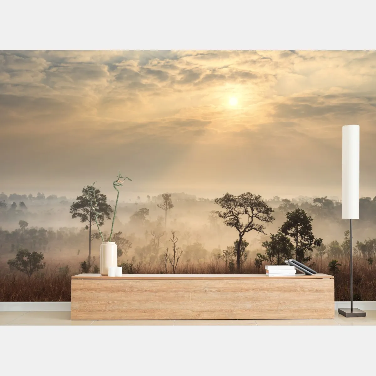 Fototapeta Tajlandia sawanna o wschodzie słońca – Wallissimo® Fototapeta Tajlandia sawanna o wschodzie słońca – Wallissimo®