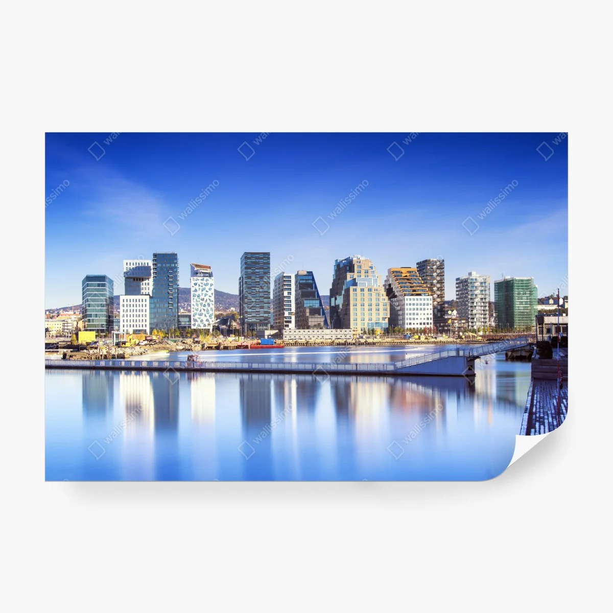 Fototapeta nowoczesna panorama nabrzeża z odbiciami – Wallissimo® Fototapeta nowoczesna panorama nabrzeża z odbiciami – Wallissimo®