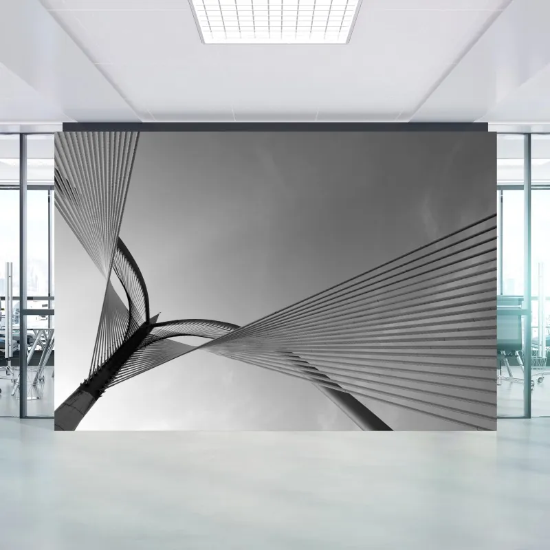 Fototapeta monochromatyczny most i geometryczne linie