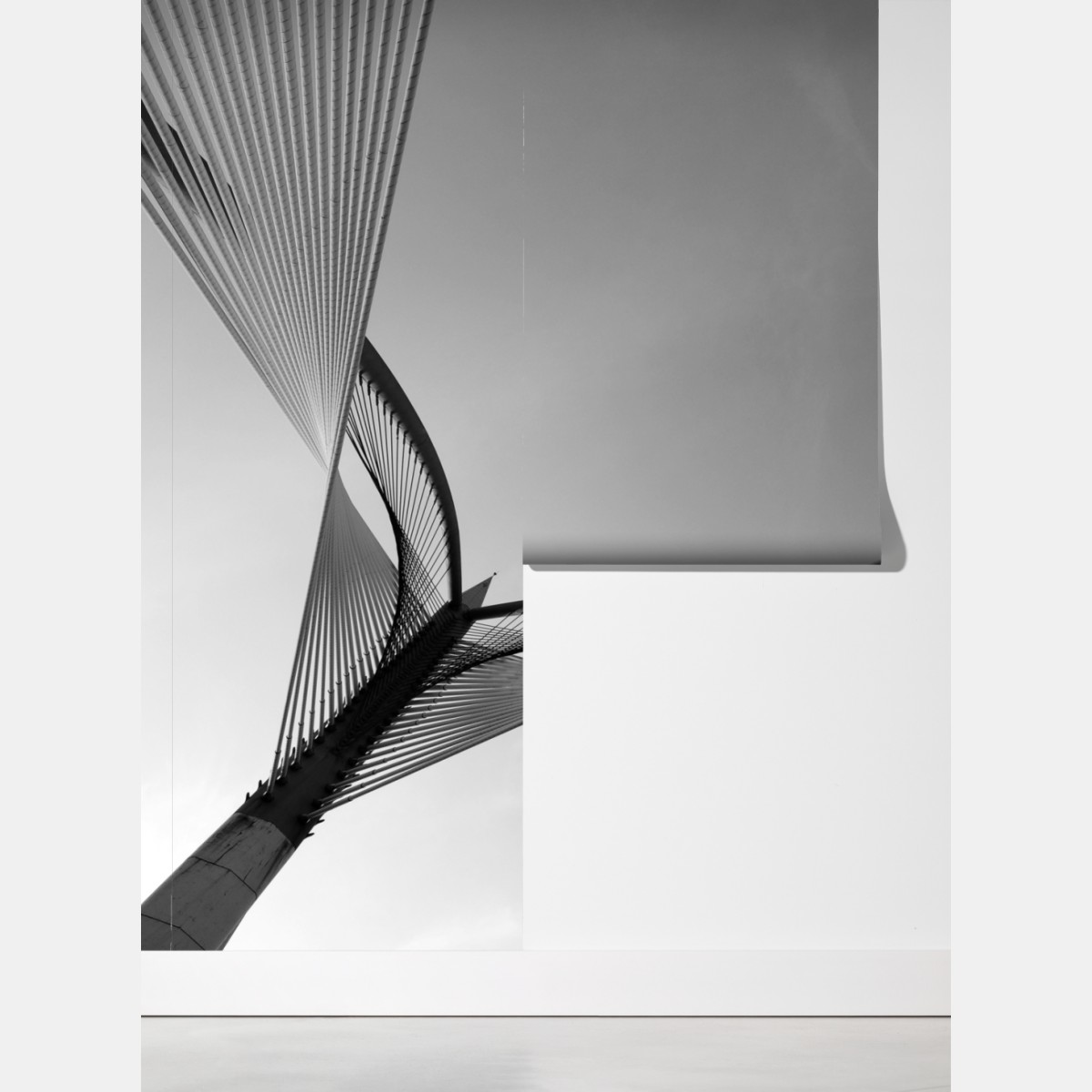 Fototapeta monochromatyczny most i geometryczne linie – Wallissimo® Fototapeta monochromatyczny most i geometryczne linie – Wallissimo®