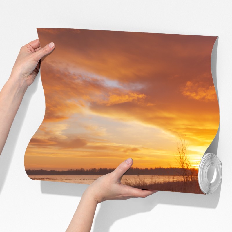 Fototapeta wschód słońca nad jeziorem w Amsterdamie – Wallissimo® Fototapeta wschód słońca nad jeziorem w Amsterdamie – Wallissimo®