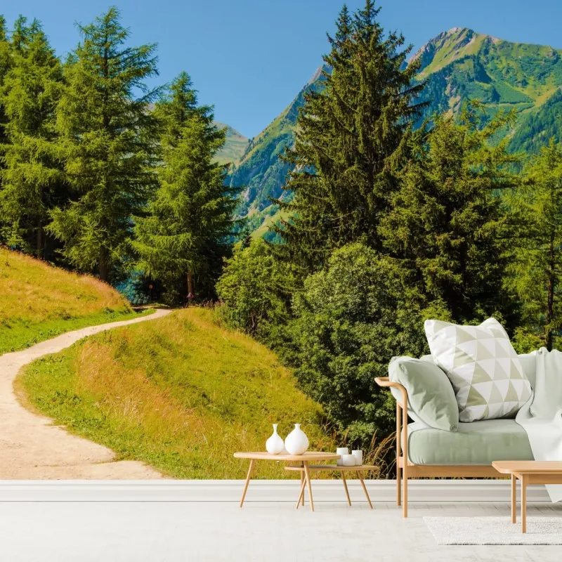 Fototapeta szlak górski w Szwajcarii latem – Wallissimo® Fototapeta szlak górski w Szwajcarii latem – Wallissimo®
