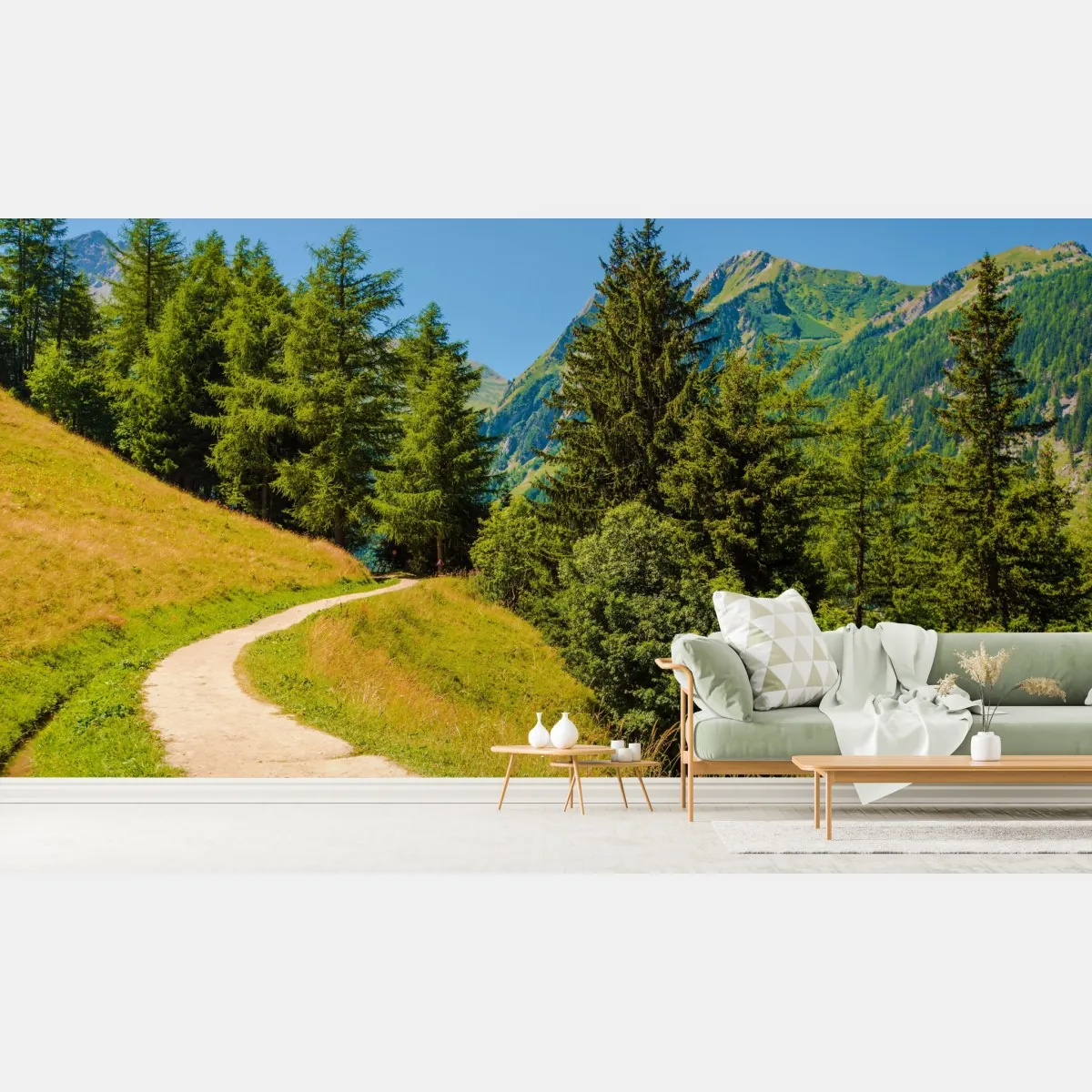 Fototapeta szlak górski w Szwajcarii latem – Wallissimo® Fototapeta szlak górski w Szwajcarii latem – Wallissimo®