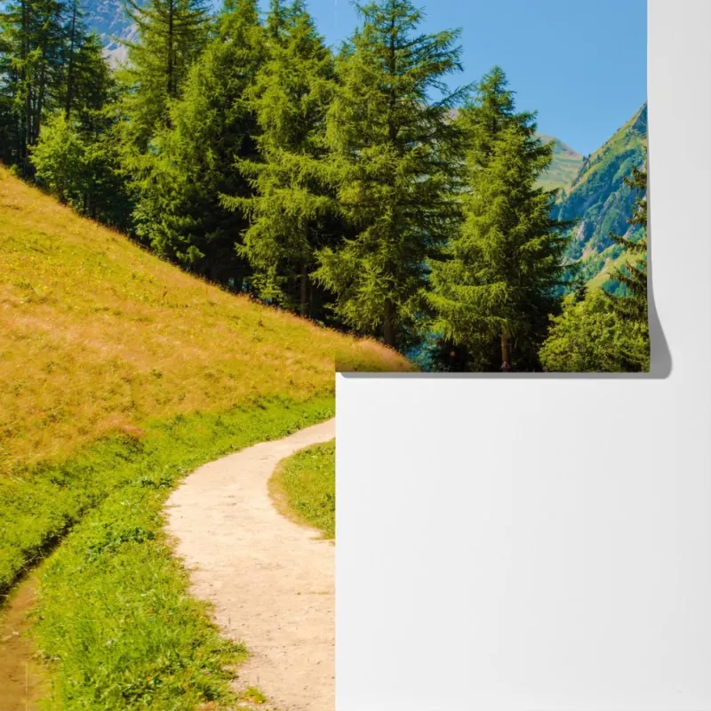 Fototapeta szlak górski w Szwajcarii latem – Wallissimo® Fototapeta szlak górski w Szwajcarii latem – Wallissimo®